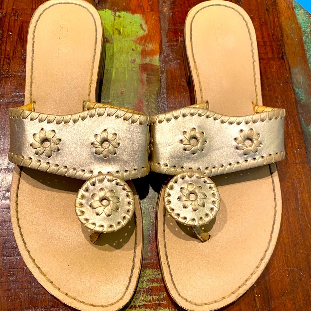 🔥 Jack Rodgers Knockoff Gold Sandals